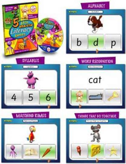 5 Basic Interactive Literacy Games CD Rom